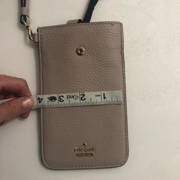 Kate spade gray leather wristlet phone holder